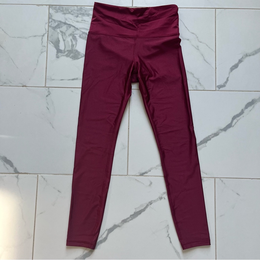 Athleta dark red Elation Shine Leggings
